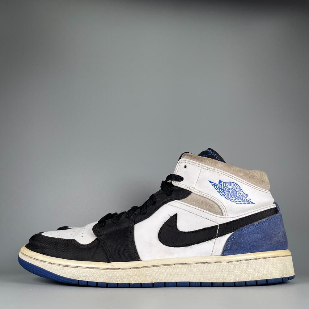 Air Jordan 1 Mid SE Men's 11 Royal Black White Basketball Sneakers Casual Shoes